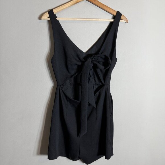 Wilfred Aritzia Ecoulement Romper Women's 4 Black Tie Waist Cut Out Sleeveless - Picture 8 of 14